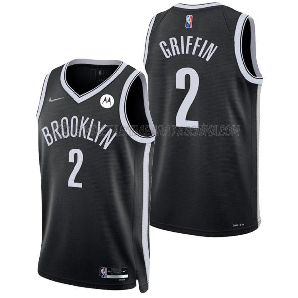 camiseta blake griffin brooklyn nets de 2 hombre icon edition 2022 negro