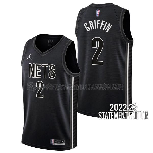 camiseta blake griffin brooklyn nets de 2 hombre statement edition 2023 negro