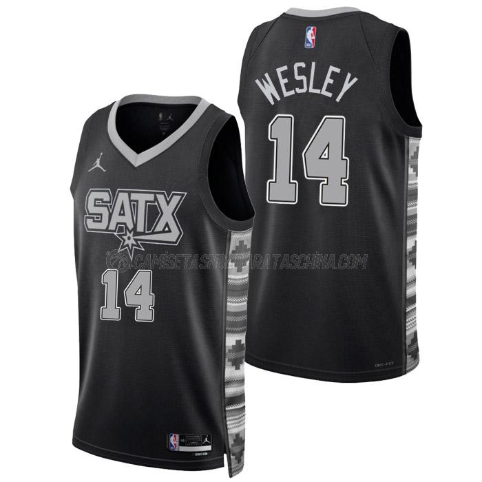 camiseta blake wesley san antonio spurs de 14 hombre statement edition 2023 negro