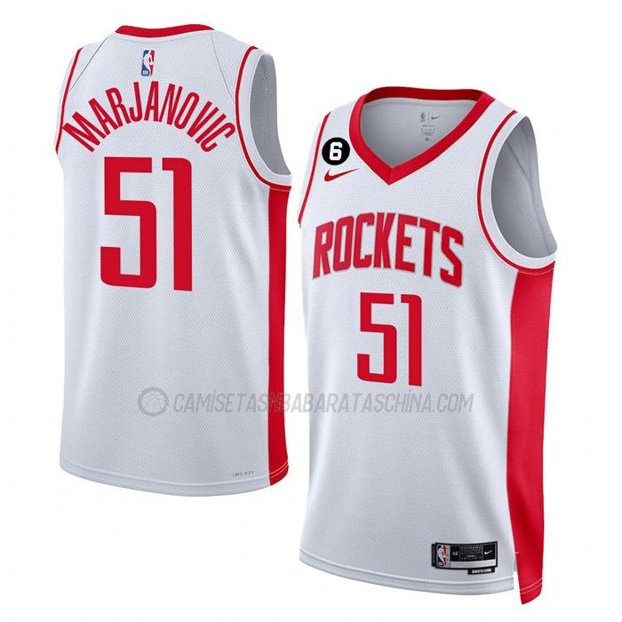 camiseta boban marjanovic houston rockets de 51 hombre association edition 2023 blanco