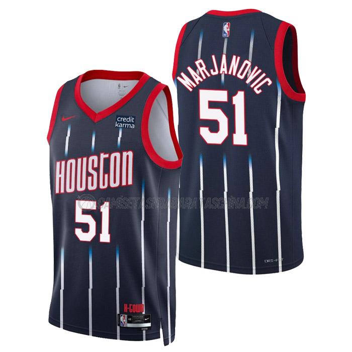 camiseta boban marjanovic houston rockets de 51 hombre city edition 2023 azul