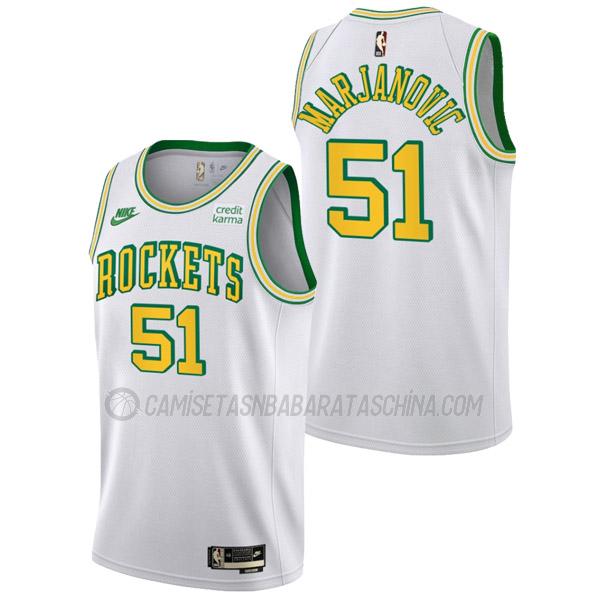 camiseta boban marjanovic houston rockets de 51 hombre classic edition 2023 blanco