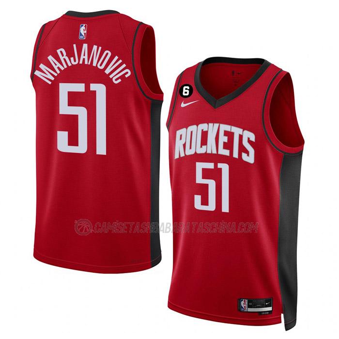 camiseta boban marjanovic houston rockets de 51 hombre icon edition 2023 rojo