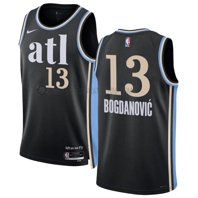 camiseta bogdan bogdanovic atlanta hawks de 13 hombre city edition 2023-24 negro