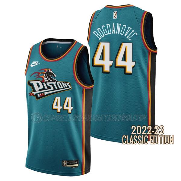 camiseta bojan bogdanovic detroit pistons de 44 hombre classic edition 2023 verde azulado