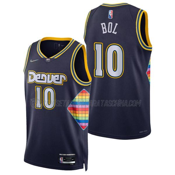 camiseta bol bol denver nuggets de 10 hombre city edition 2022 azul marino