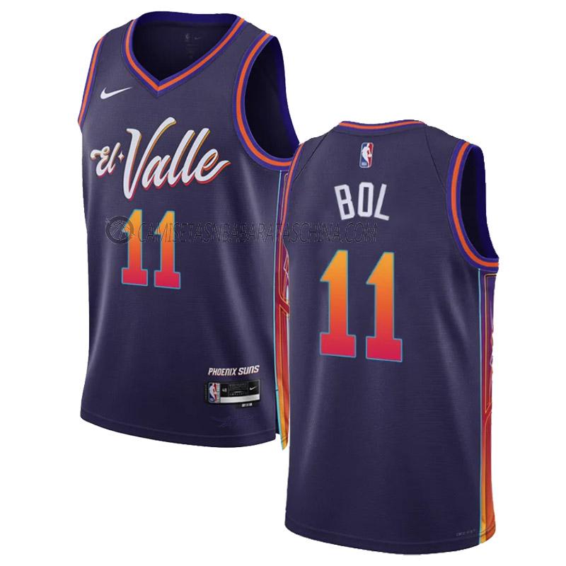 camiseta bol bol phoenix suns de 11 hombre city edition 2023-24 p煤rpura