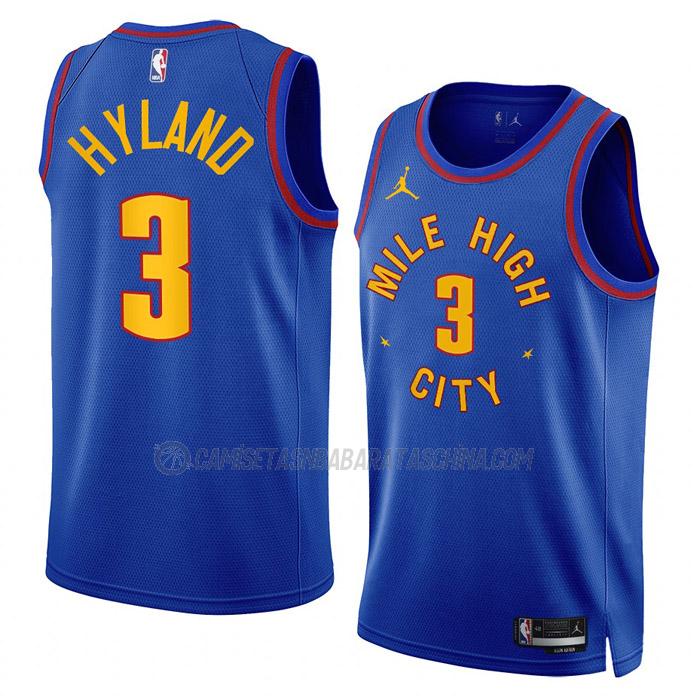 camiseta bones hyland denver nuggets de 3 hombre statement edition 2023 azul