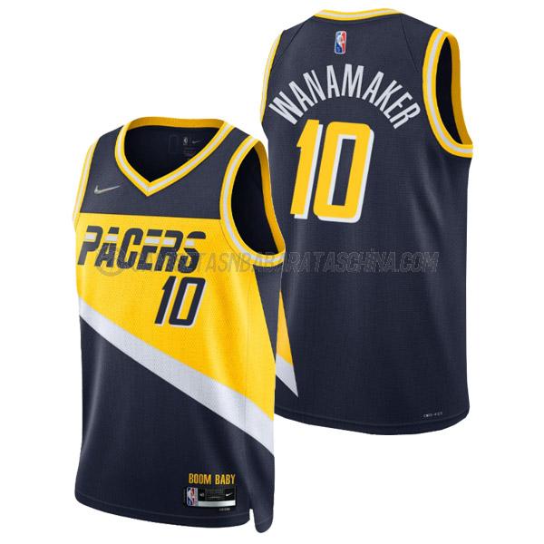 camiseta brad wanamaker indiana pacers de 10 hombre city edition 2022 azul marino