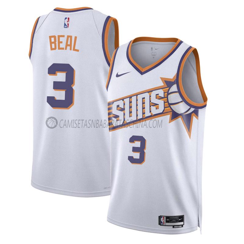 camiseta bradley beal phoenix suns de 3 hombre association edition 2023-24 blanco