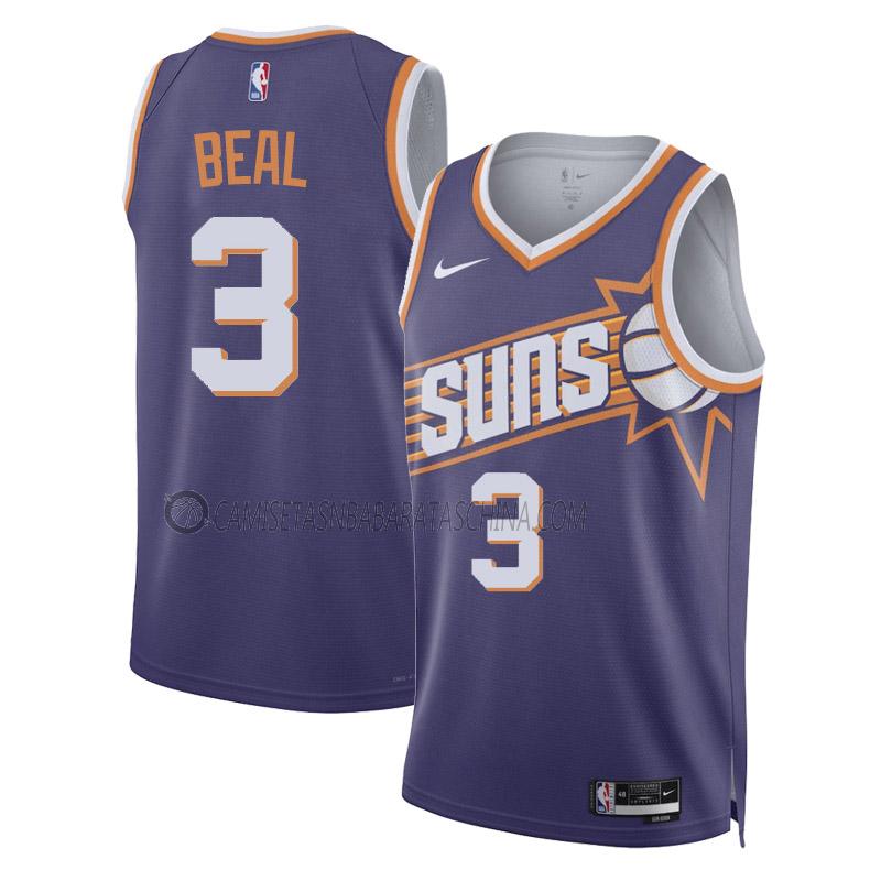 camiseta bradley beal phoenix suns de 3 hombre icon edition 2023-24 púrpura