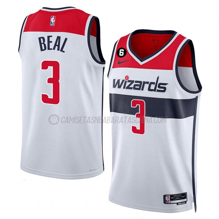 camiseta bradley beal washington wizards de 3 hombre association edition 2023 blanco