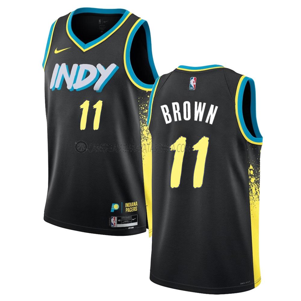 camiseta bruce brown indiana pacers de 11 hombre city edition 2023-24 negro