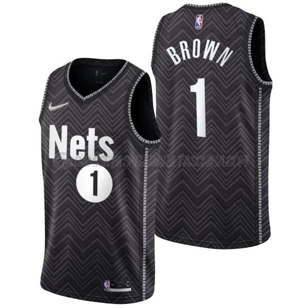 camiseta bruce brown jr brooklyn nets de 1 hombre earned edition 2022 negro