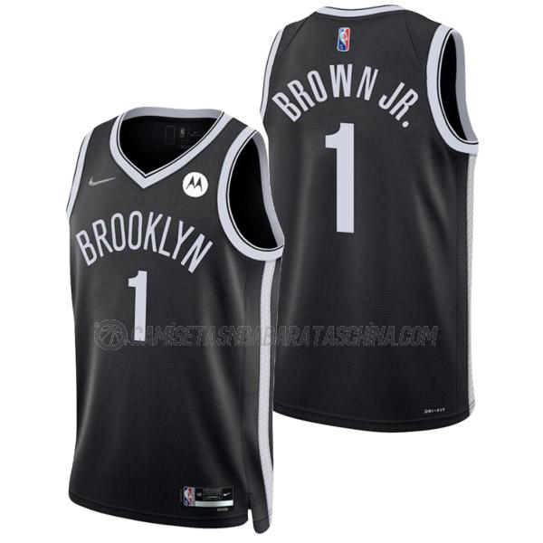 camiseta bruce brown jr brooklyn nets de 1 hombre icon edition 2022 negro