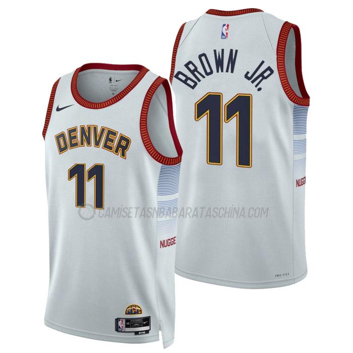 camiseta bruce brown jr denver nuggets de 11 hombre city edition 2023 blanco