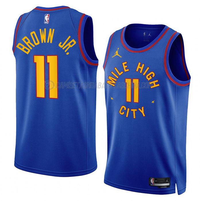 camiseta bruce brown jr denver nuggets de 11 hombre statement edition 2023 azul