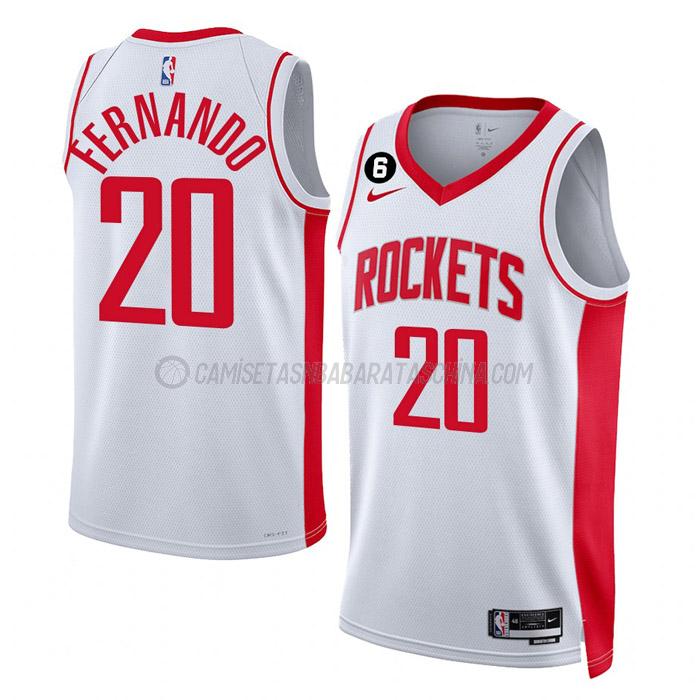 camiseta bruno fernando houston rockets de 20 hombre association edition 2023 blanco