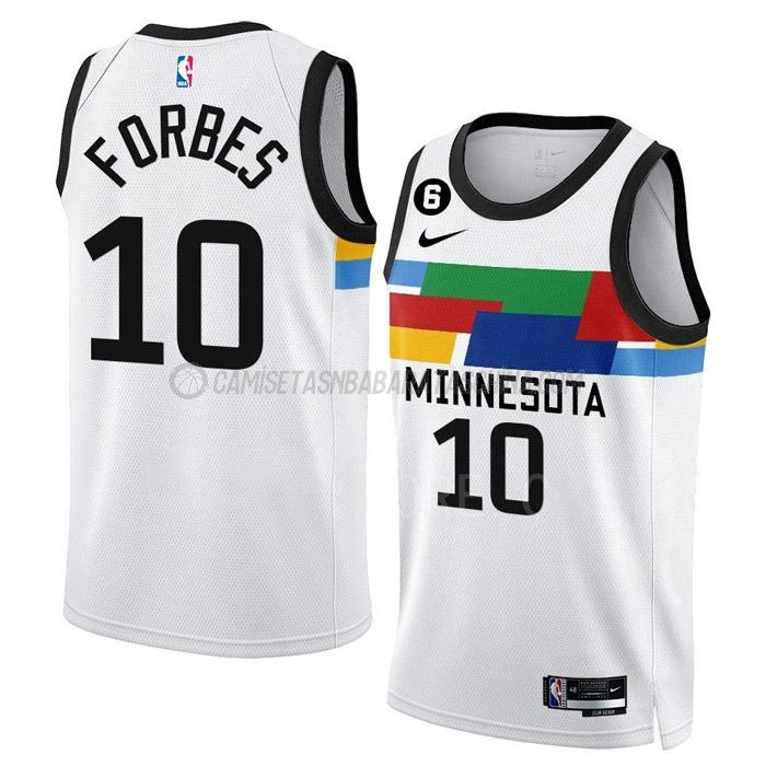 camiseta bryn forbes minnesota timberwolves de 10 hombre city edition 2023 blanco