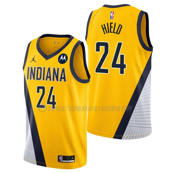 camiseta buddy hield indiana pacers de 24 hombre statement edition 2023 amarillo