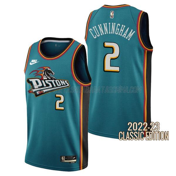 camiseta cade cunningham detroit pistons de 2 hombre classic edition 2023 verde azulado