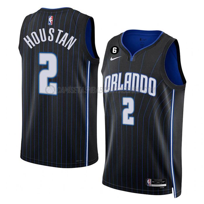 camiseta caleb houstan orlando magic de 2 hombre icon edition 2023 negro