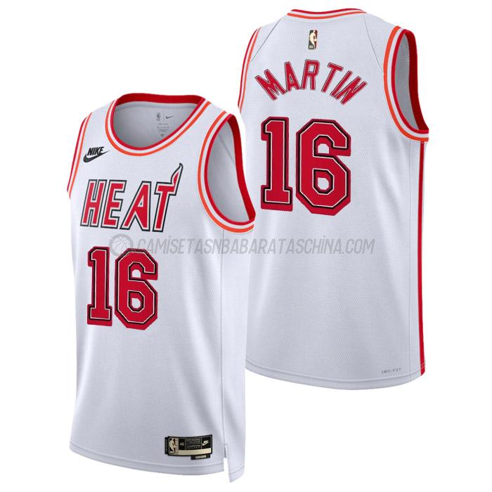 camiseta caleb martin miami heat de 16 hombre classic edition 2023 blanco