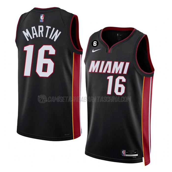 camiseta caleb martin miami heat de 16 hombre icon edition 2023 negro