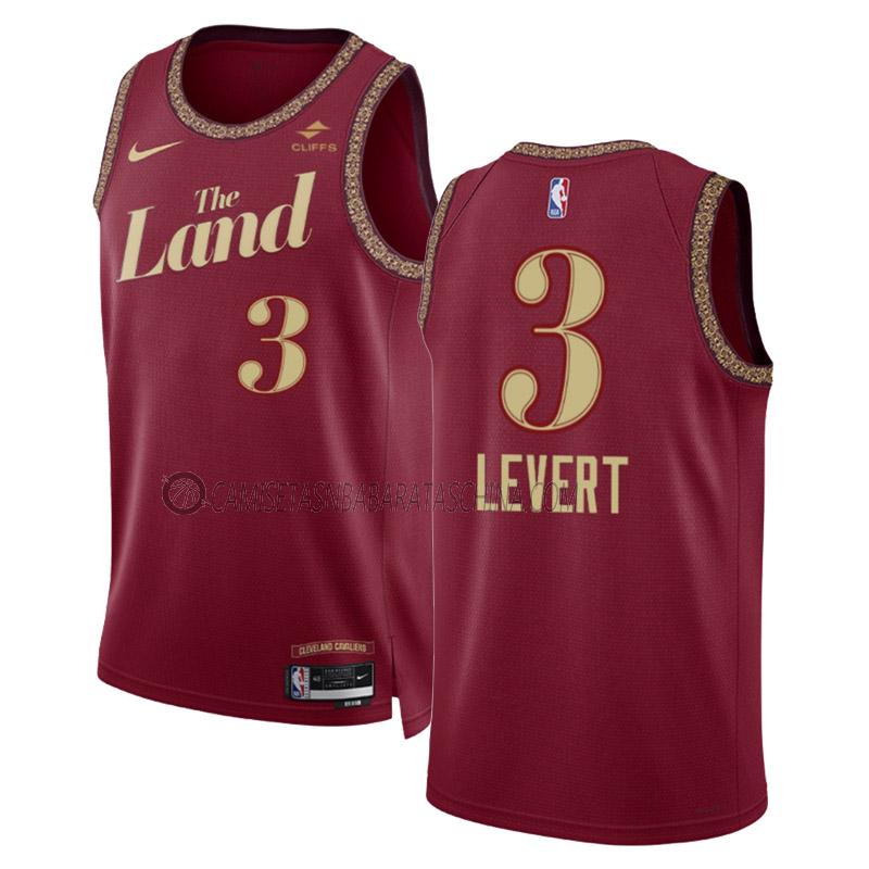 camiseta caris levert cleveland cavaliers de 3 hombre city edition 2023-24 negro