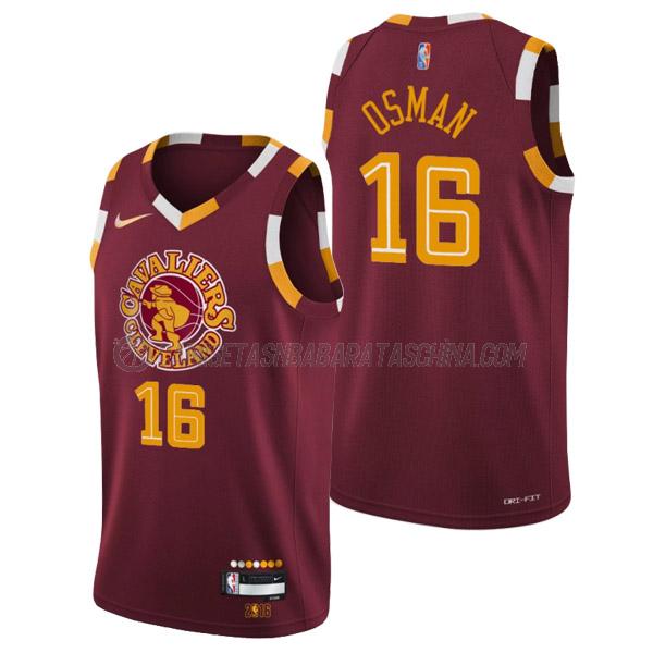 camiseta cedi osman cleveland cavaliers de 16 hombre city edition 2022 rojo