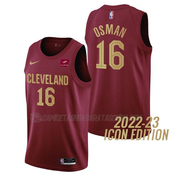 camiseta cedi osman cleveland cavaliers de 16 hombre icon edition 2023 rojo