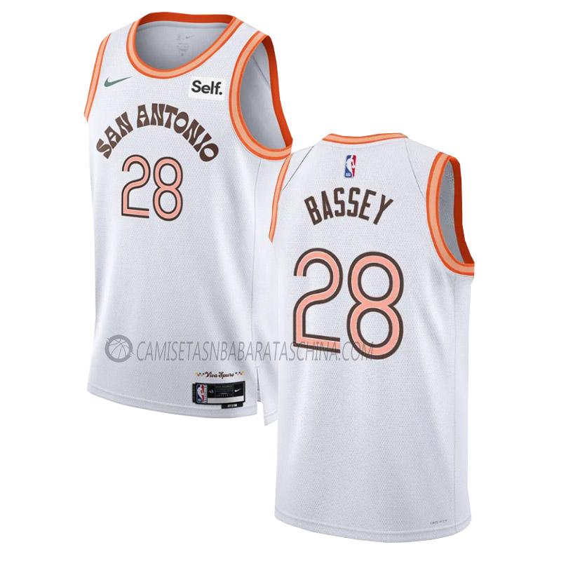 camiseta charles bassey san antonio spurs de 28 hombre city edition 2023-24 blanco