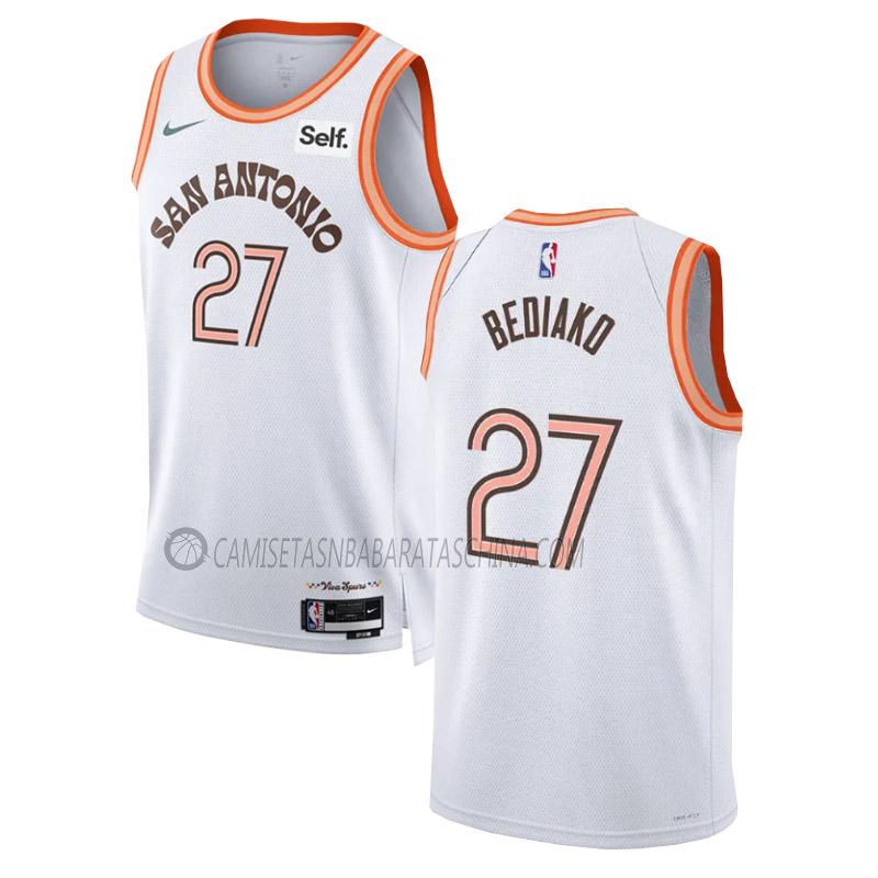 camiseta charles bediako san antonio spurs de 27 hombre city edition 2023-24 blanco