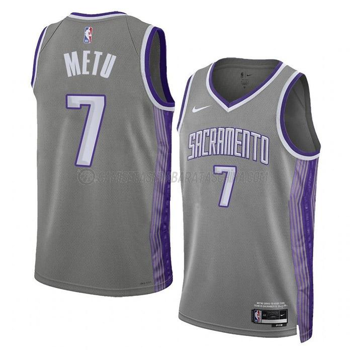 camiseta chimezie metu sacramento kings de 7 hombre city edition 2023 gris