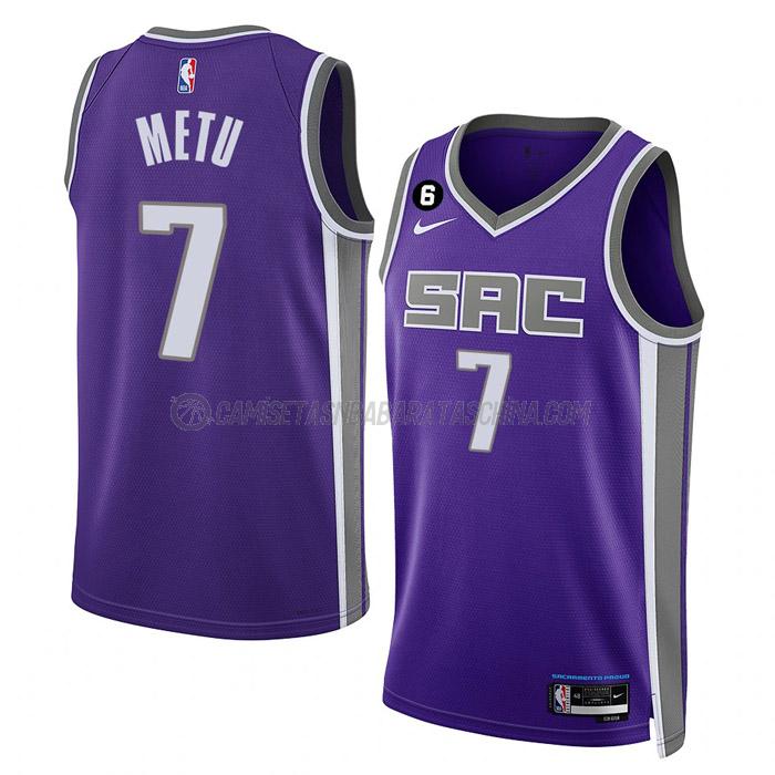 camiseta chimezie metu sacramento kings de 7 hombre icon edition 2023 púrpura