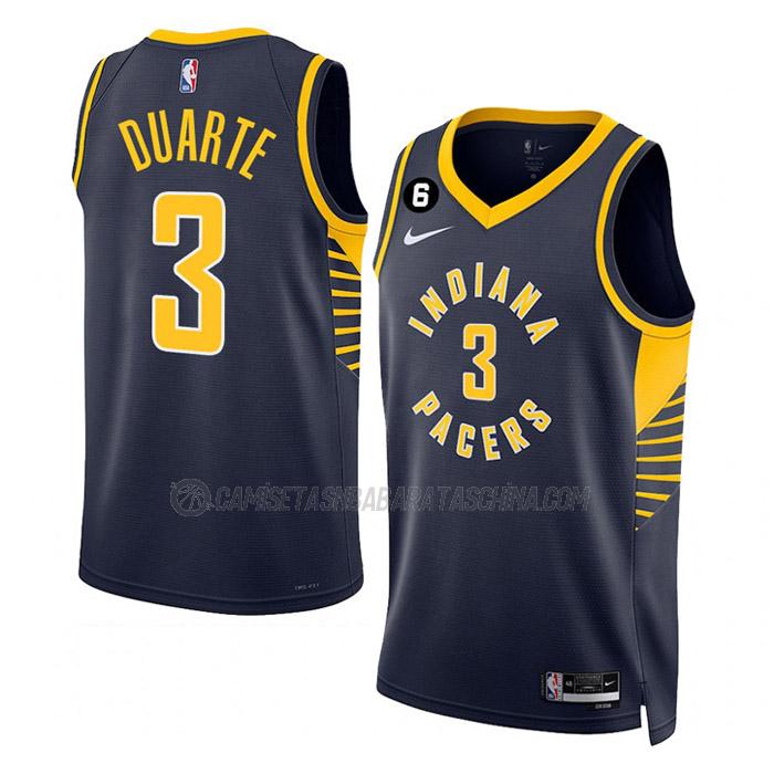 camiseta chris duarte indiana pacers de 3 hombre icon edition 2023 azul marino