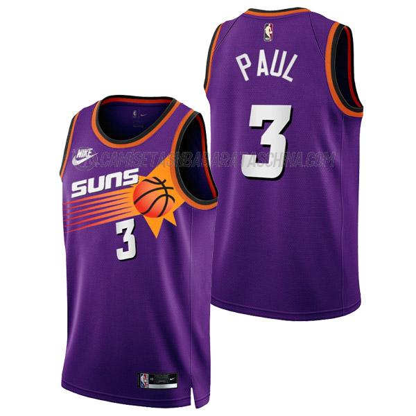 camiseta chris paul phoenix suns de 3 hombre classic edition 2023 púrpura