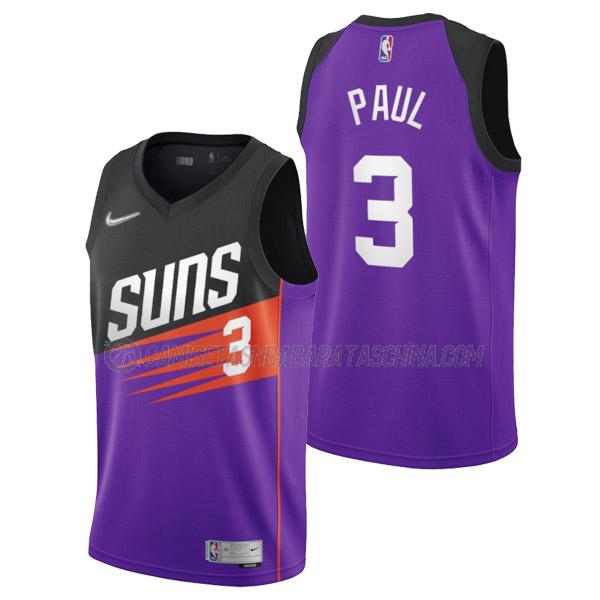 camiseta chris paul phoenix suns de 3 hombre earned edition 2022 púrpura