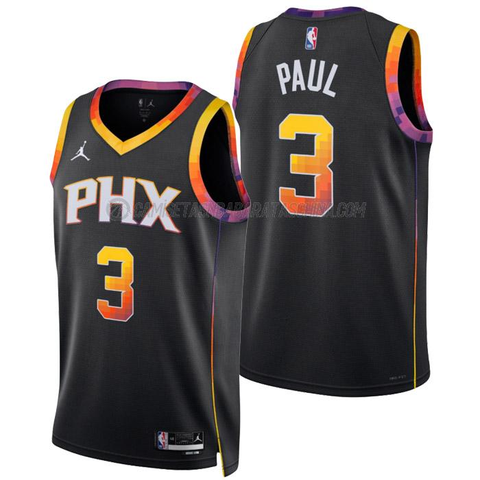 camiseta chris paul phoenix suns de 3 hombre statement edition 2023 negro