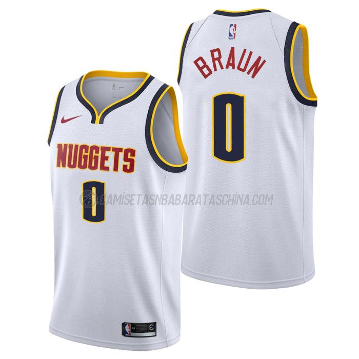 camiseta christian braun denver nuggets de 0 hombre association edition 2023 blanco