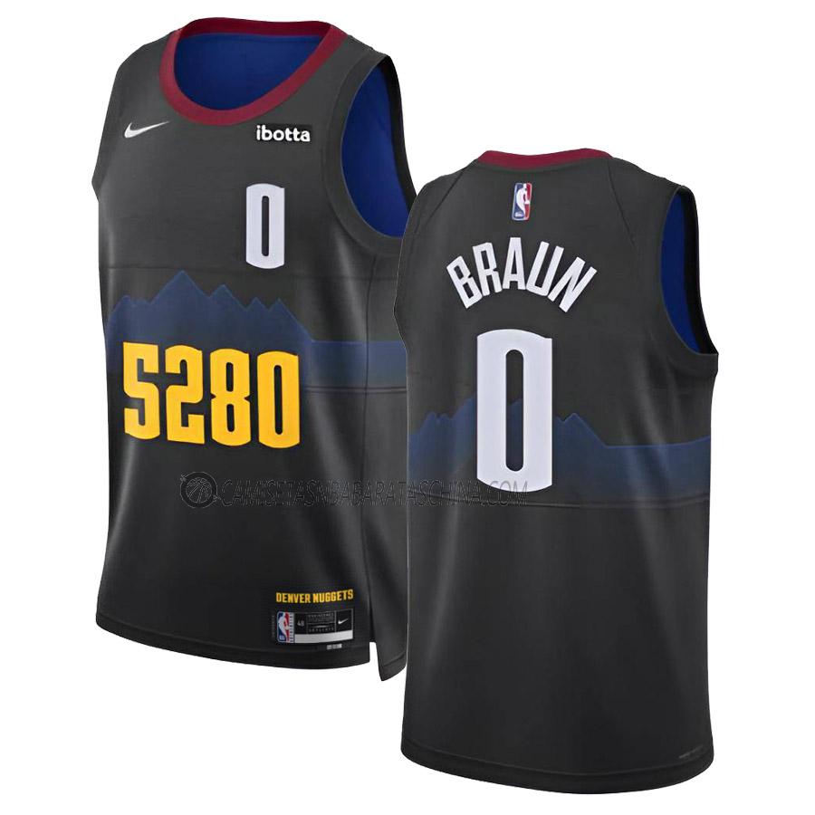 camiseta christian braun denver nuggets de 0 hombre city edition 2023-24 negro