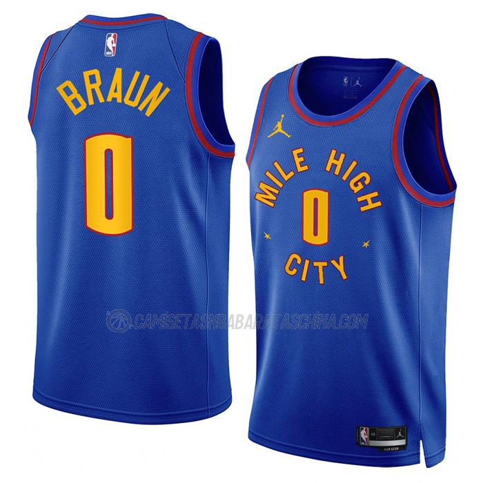 camiseta christian braun denver nuggets de 0 hombre statement edition 2023 azul