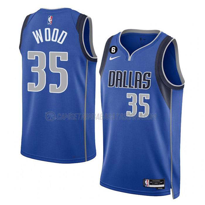 camiseta christian wood dallas mavericks de 35 hombre icon edition 2023 azul