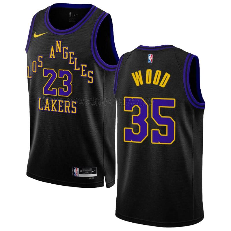 camiseta christian wood los angeles lakers de 35 hombre city edition 2023-24 negro