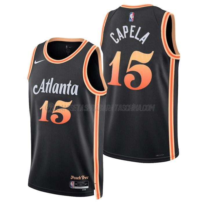 camiseta clint capela atlanta hawks de 15 hombre city edition 2023 negro