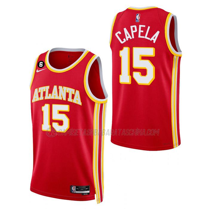 camiseta clint capela atlanta hawks de 15 hombre icon edition 2023 rojo