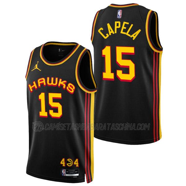 camiseta clint capela atlanta hawks de 15 hombre statement edition 2023 negro