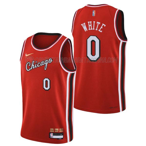 camiseta coby white chicago bulls de 0 hombre city edition 2022 rojo