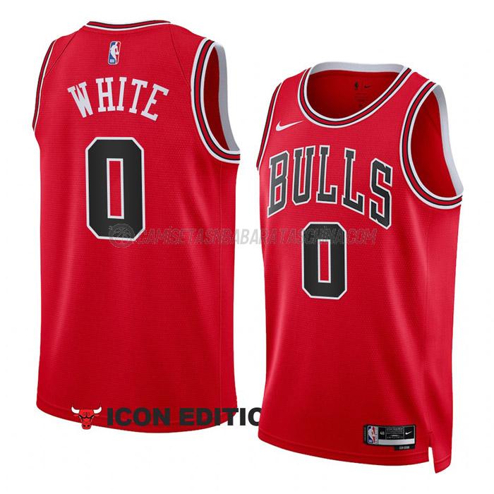 camiseta coby white chicago bulls de 0 hombre icon edition 2023 rojo