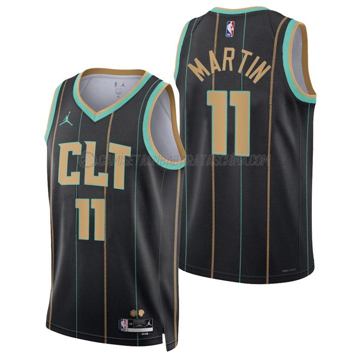 camiseta cody martin charlotte hornets de 11 hombre city edition 2023 negro